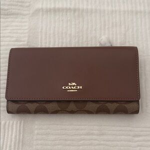 New Coach Signature Slim Trifold Wallet